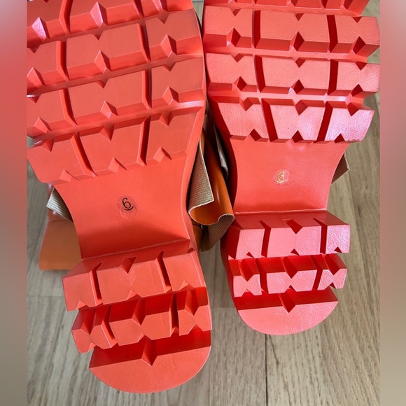 Sexy Tag Womens Orange Platform Slouchy Fold Over Boots Block Heel 6 - Picture 11 of 11